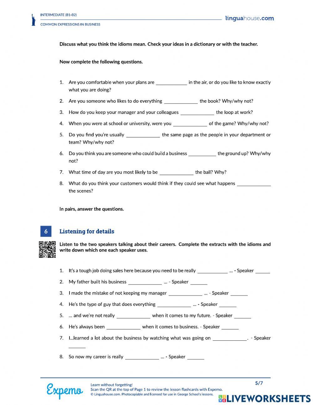 Lesson 8. Common Expressions in Business