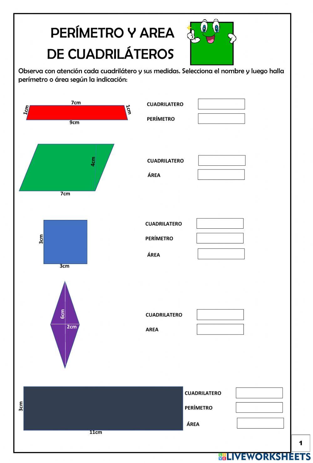 Perímetro y área de cuadriláteros