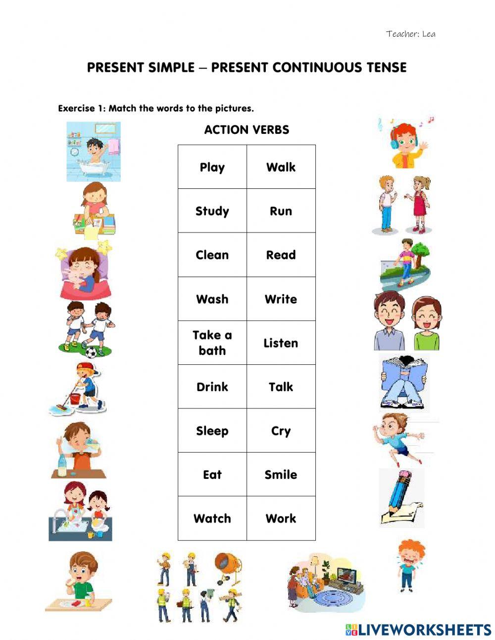 Present simple - present continuous