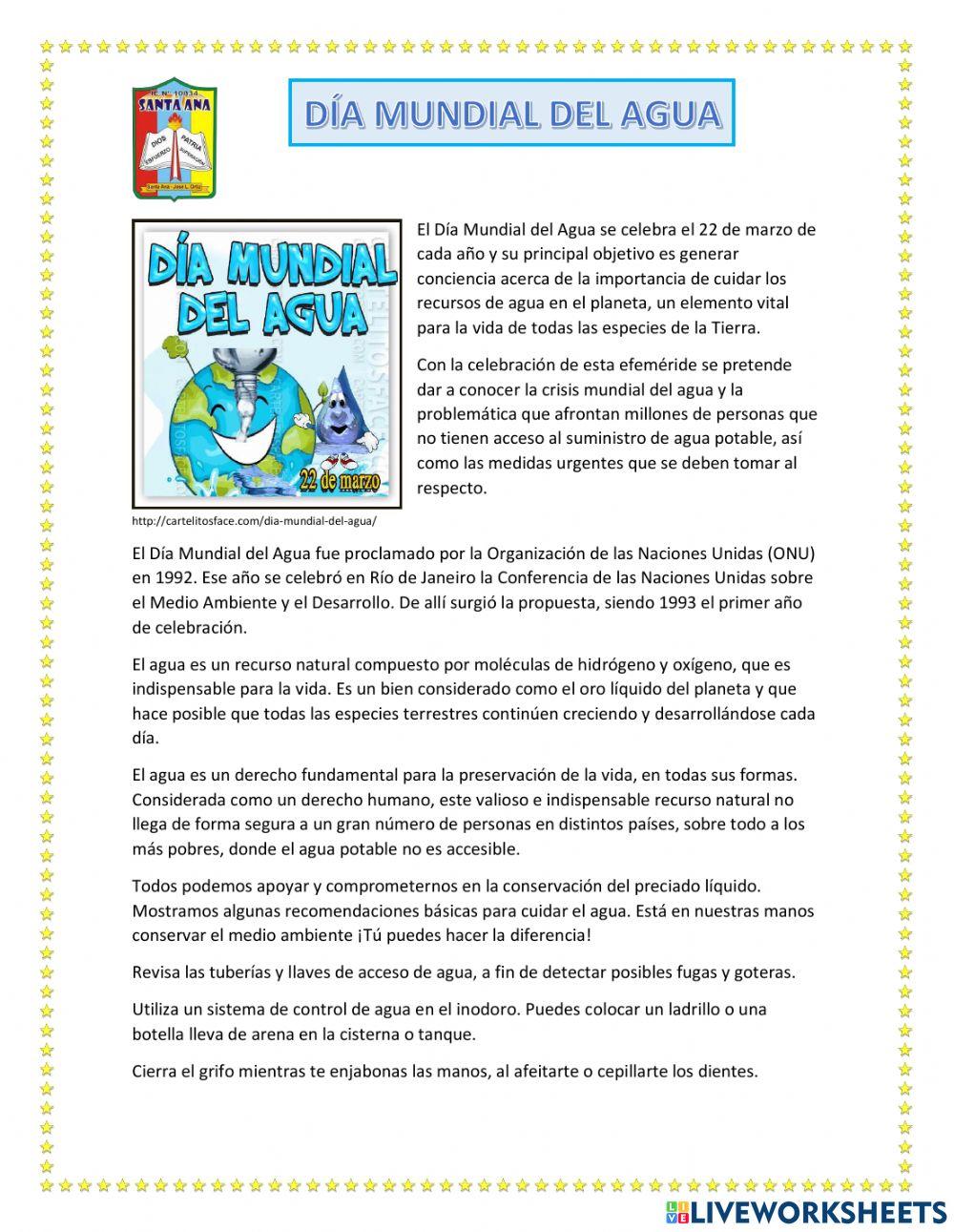 Dia mundial del agua Dia mundial del agua