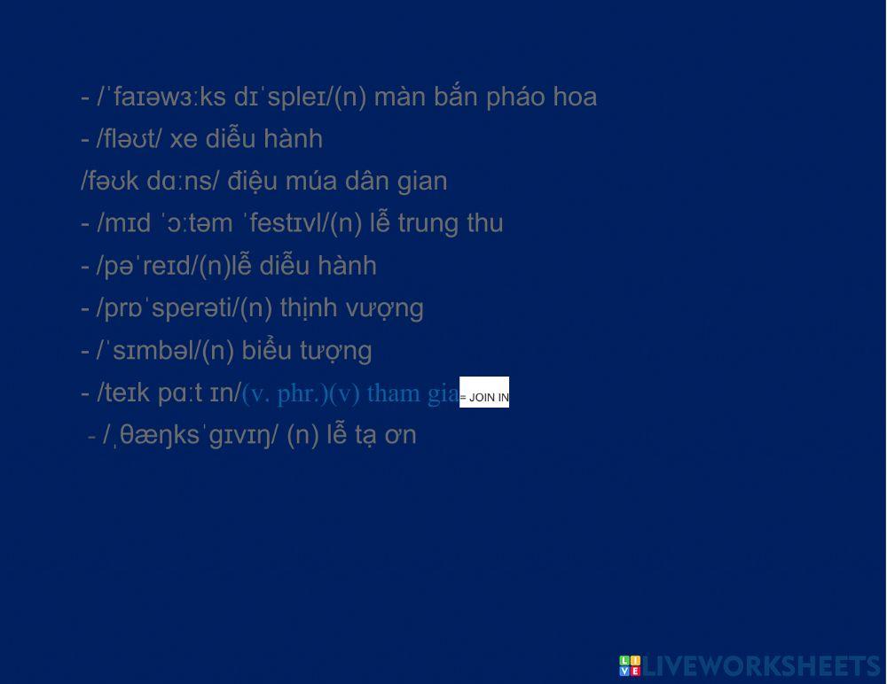 UNIT 9 - CHECK - VOCAB