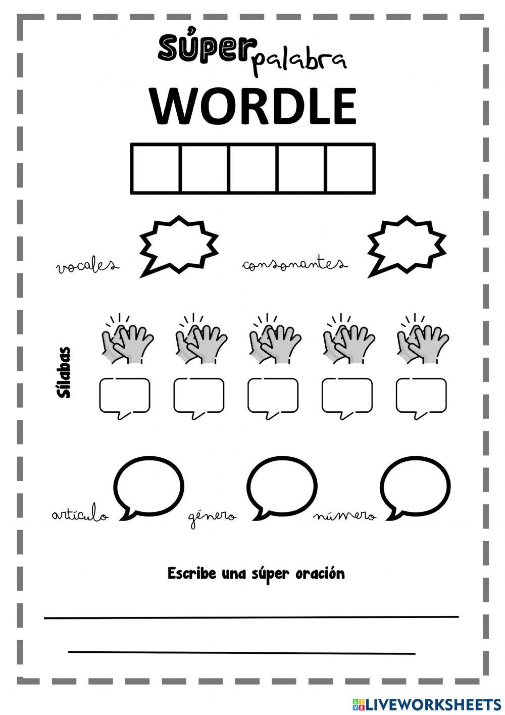 Wordle worksheet | Live Worksheets