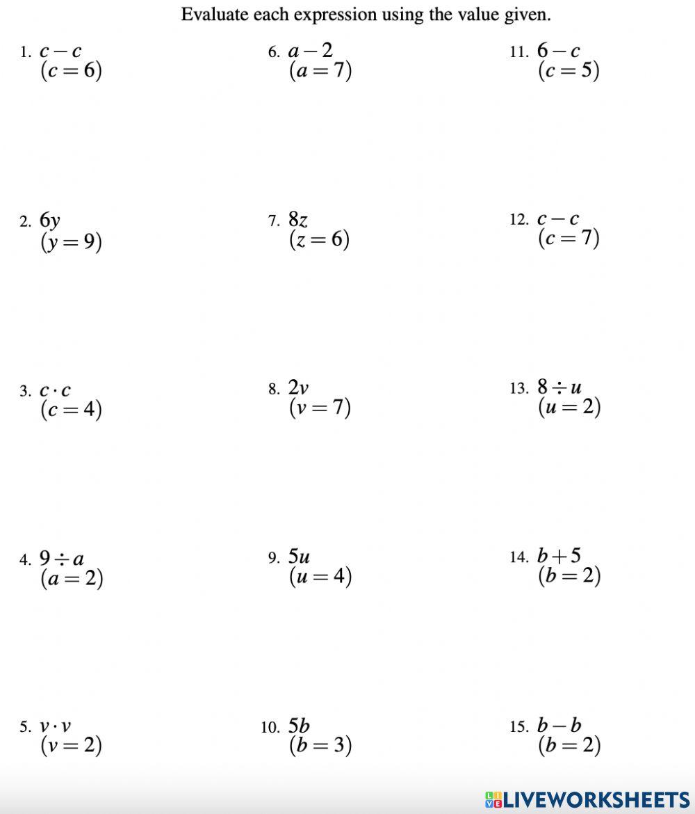 Evaluating Expressions