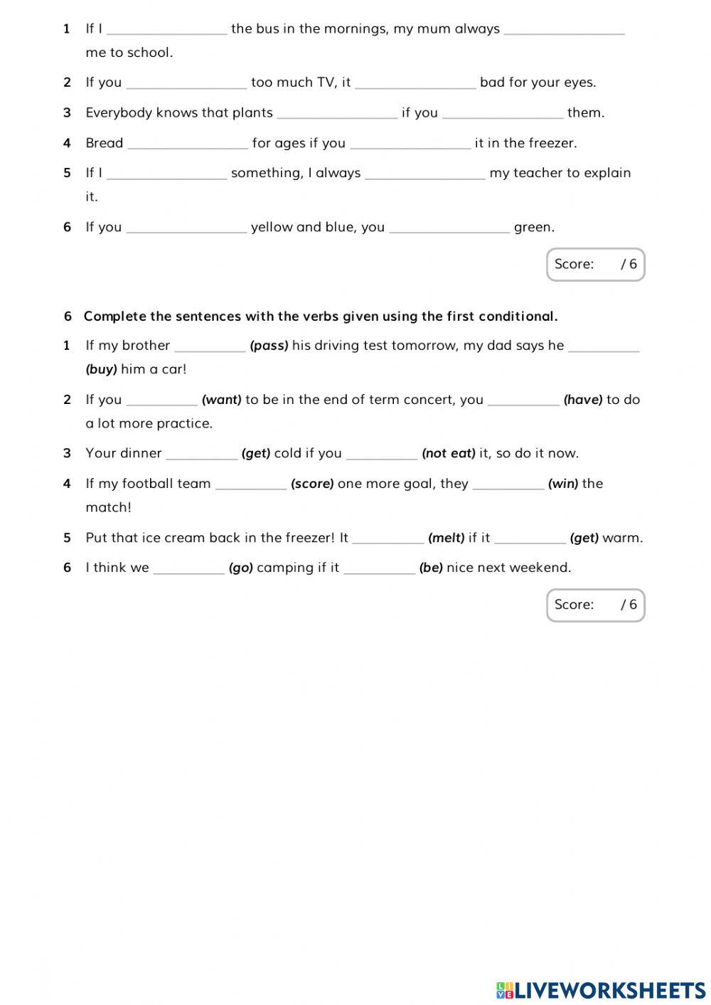 Progress test unit 6