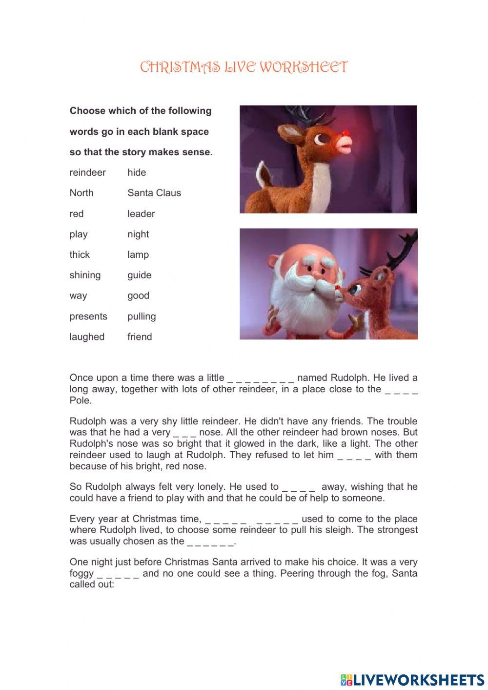 Christmas live worksheet