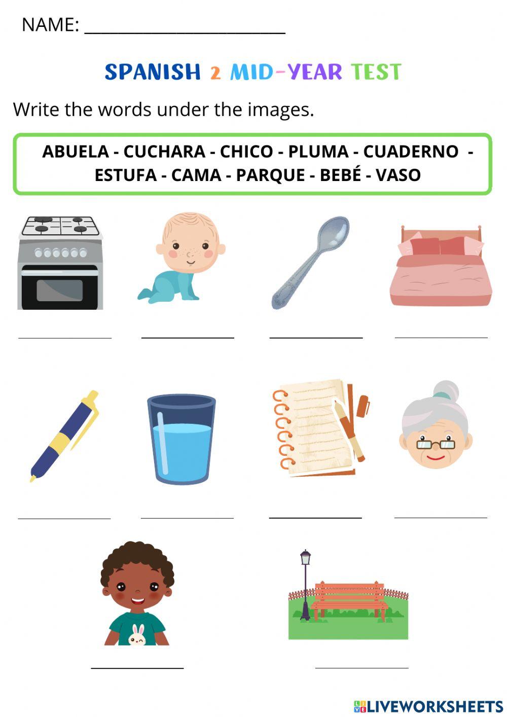 Spanish mid-year test