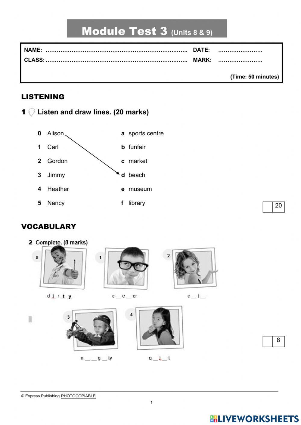 J3 MODULE TEST UNITS 8 + 9 