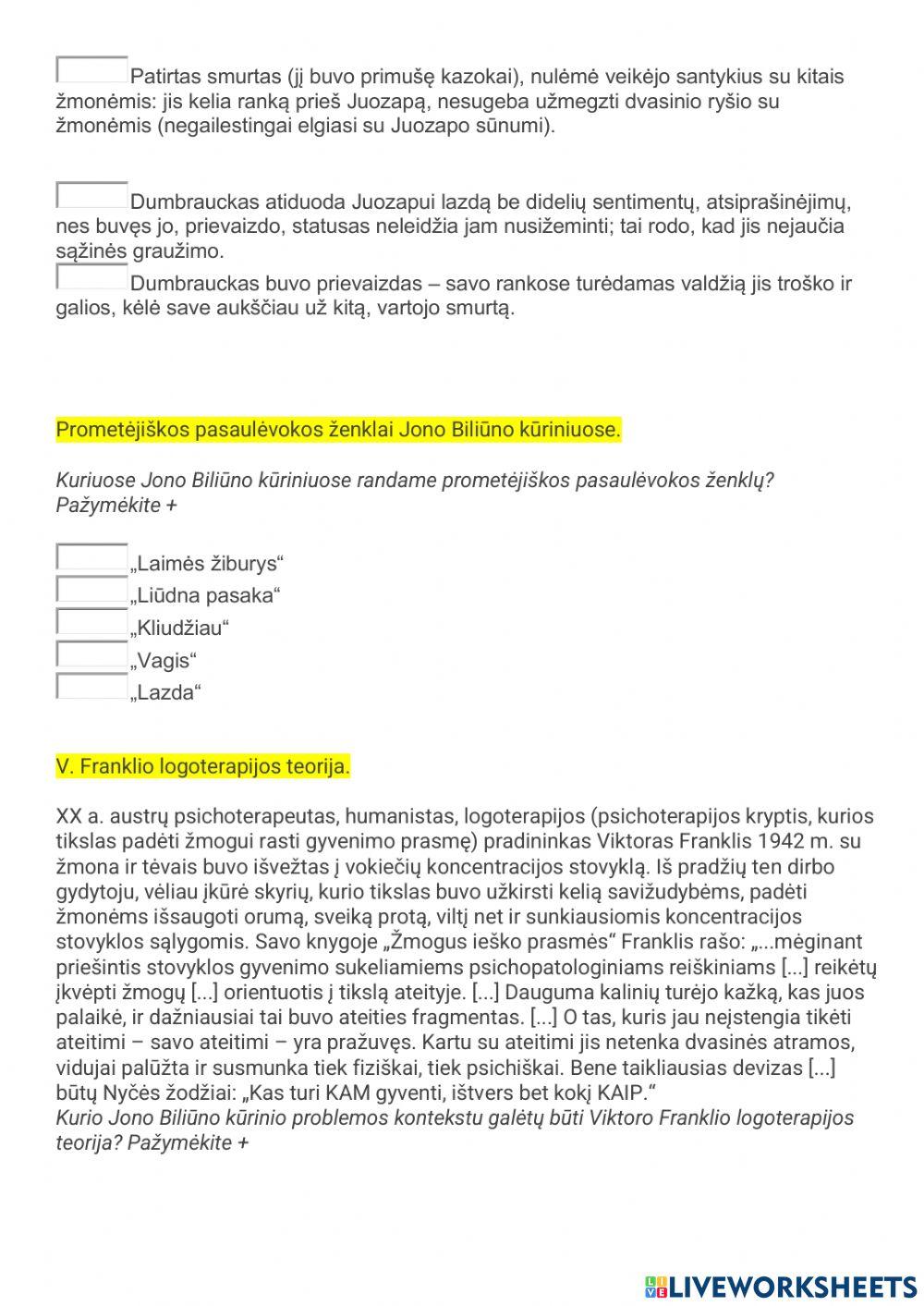 Kartoju. Jonas Biliūnas