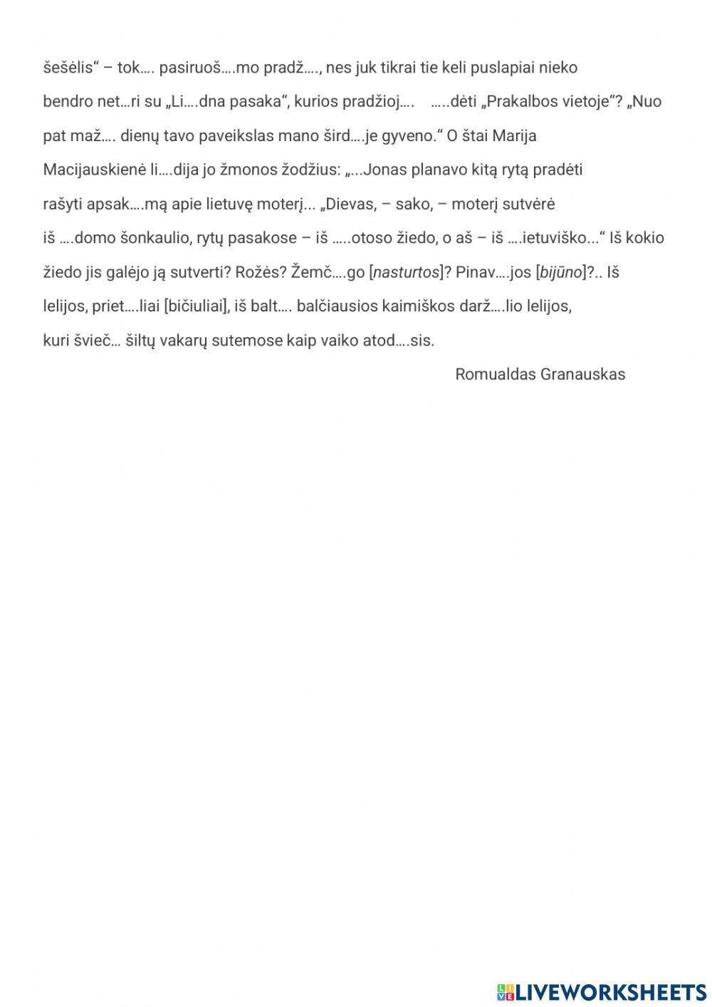 Kartoju. Jonas Biliūnas