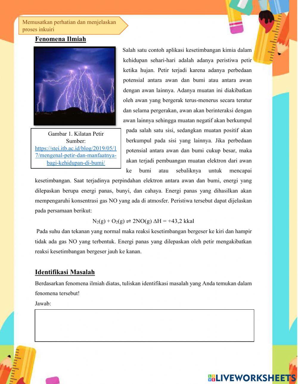 Lkpd kesetimbangan kimia faktor suhu