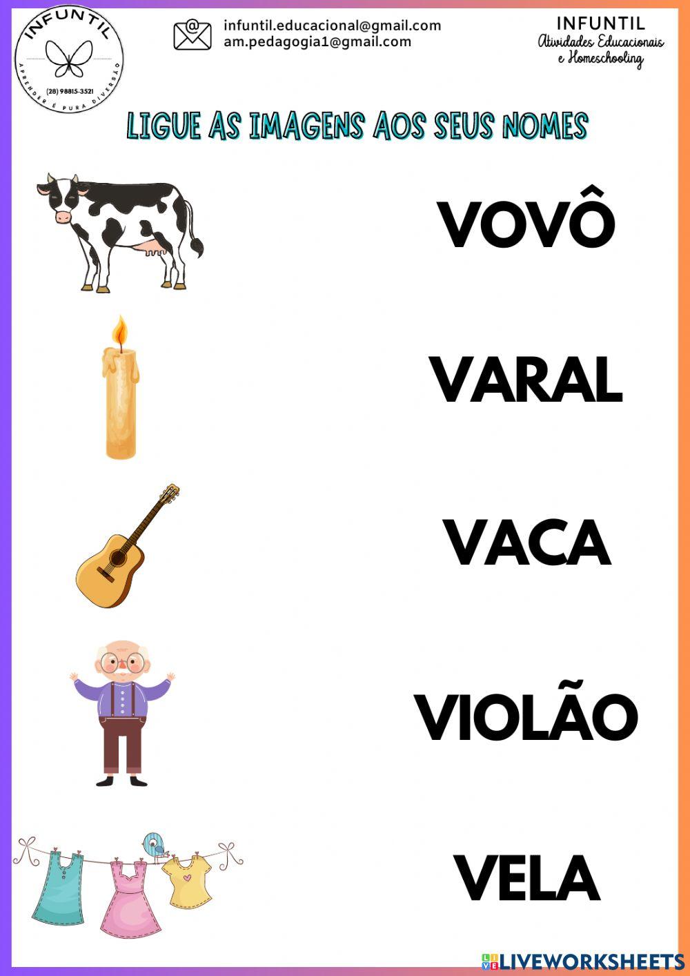 Ligue as imagens aos sus nomes