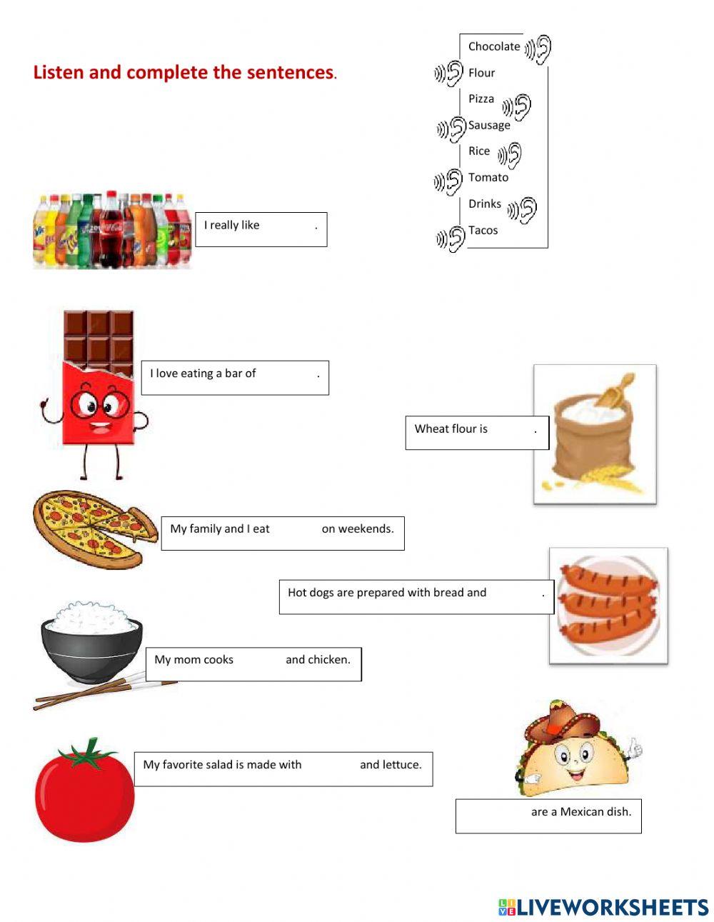 Food vocabulary-Simple Present Tense