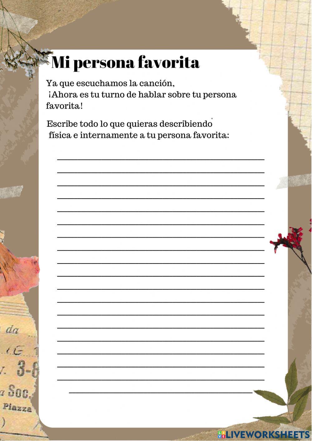 Mi persona favorita - Presente Simple