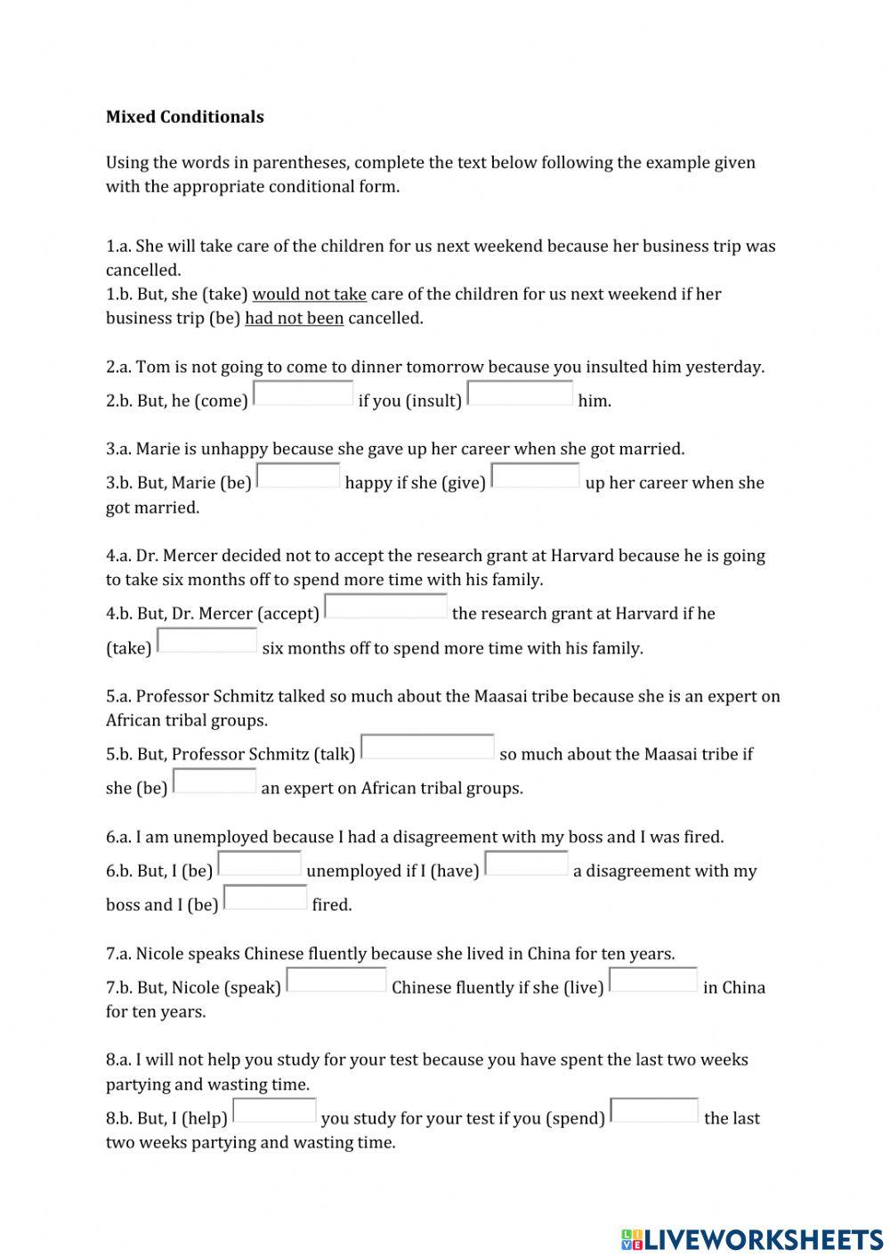 2326957 | Mixed Conditionals | maksGRS | LiveWorksheets