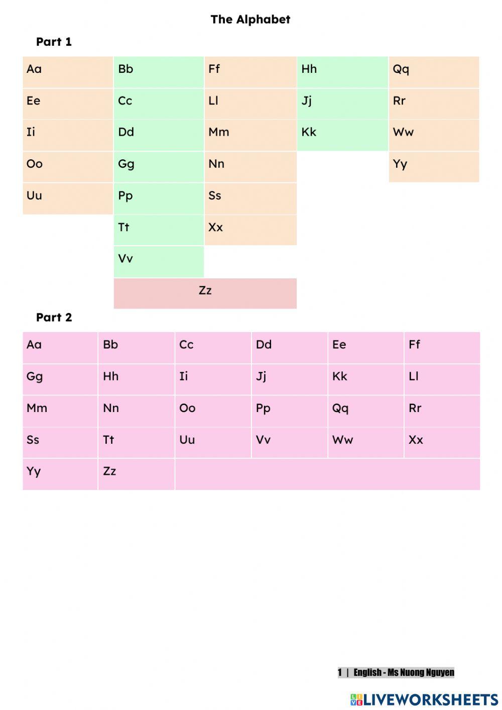 Alphabet  (Ms Nuong Nguyen)