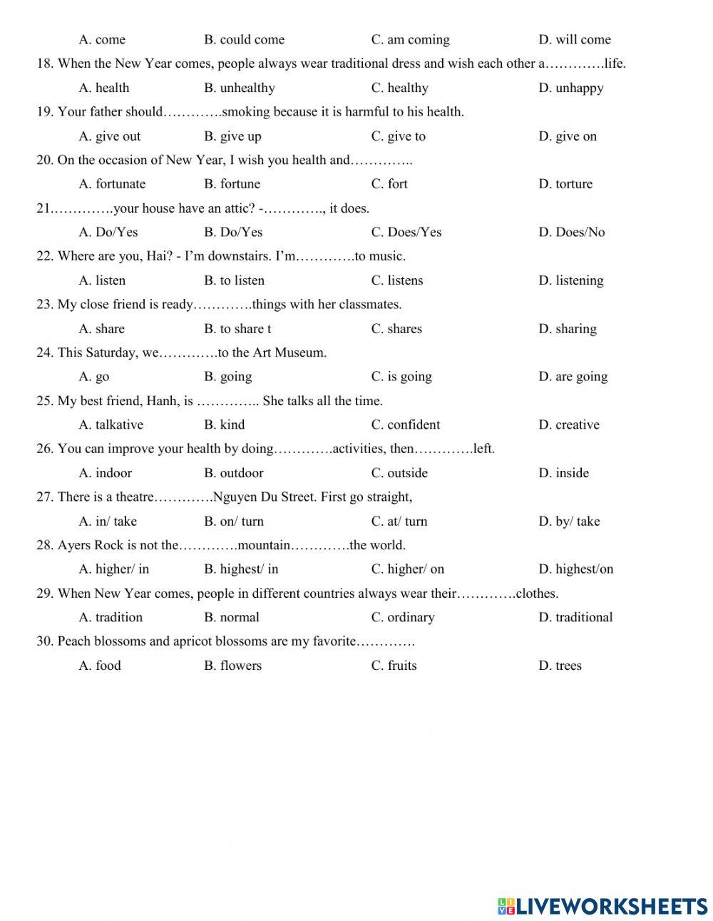 Lop 5 - practice test 23