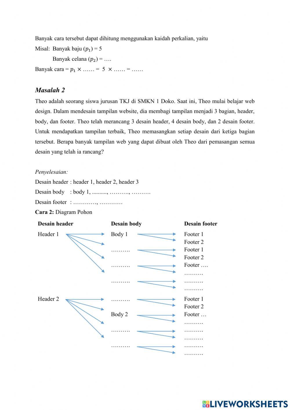 LKPD - Kaidah Pencacahan