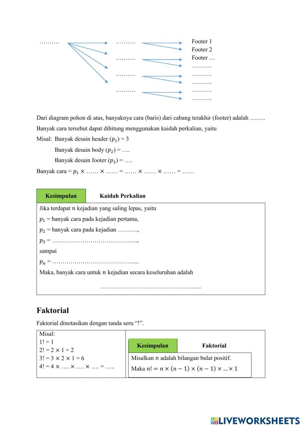 LKPD - Kaidah Pencacahan