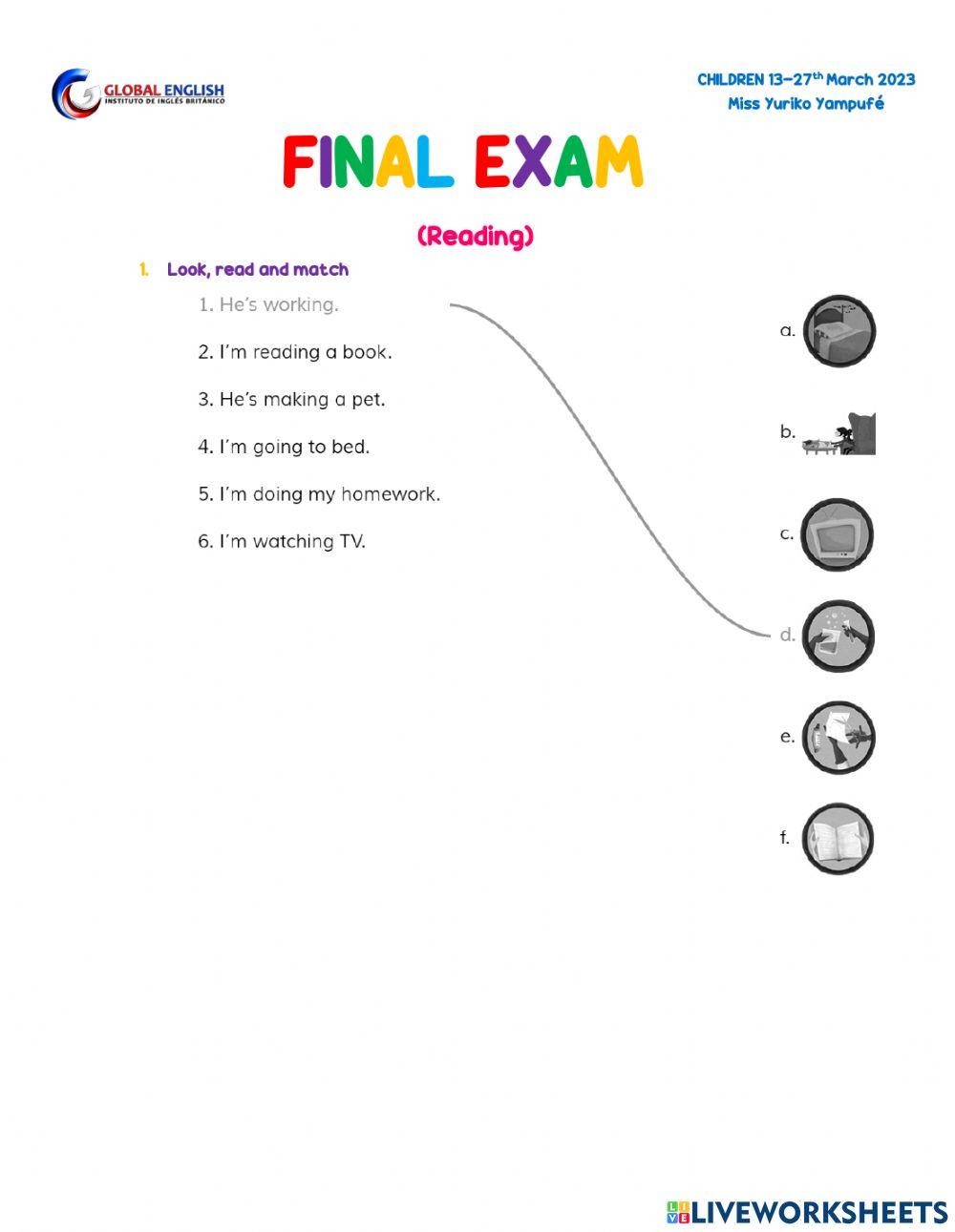 Final exam-writing-children 13