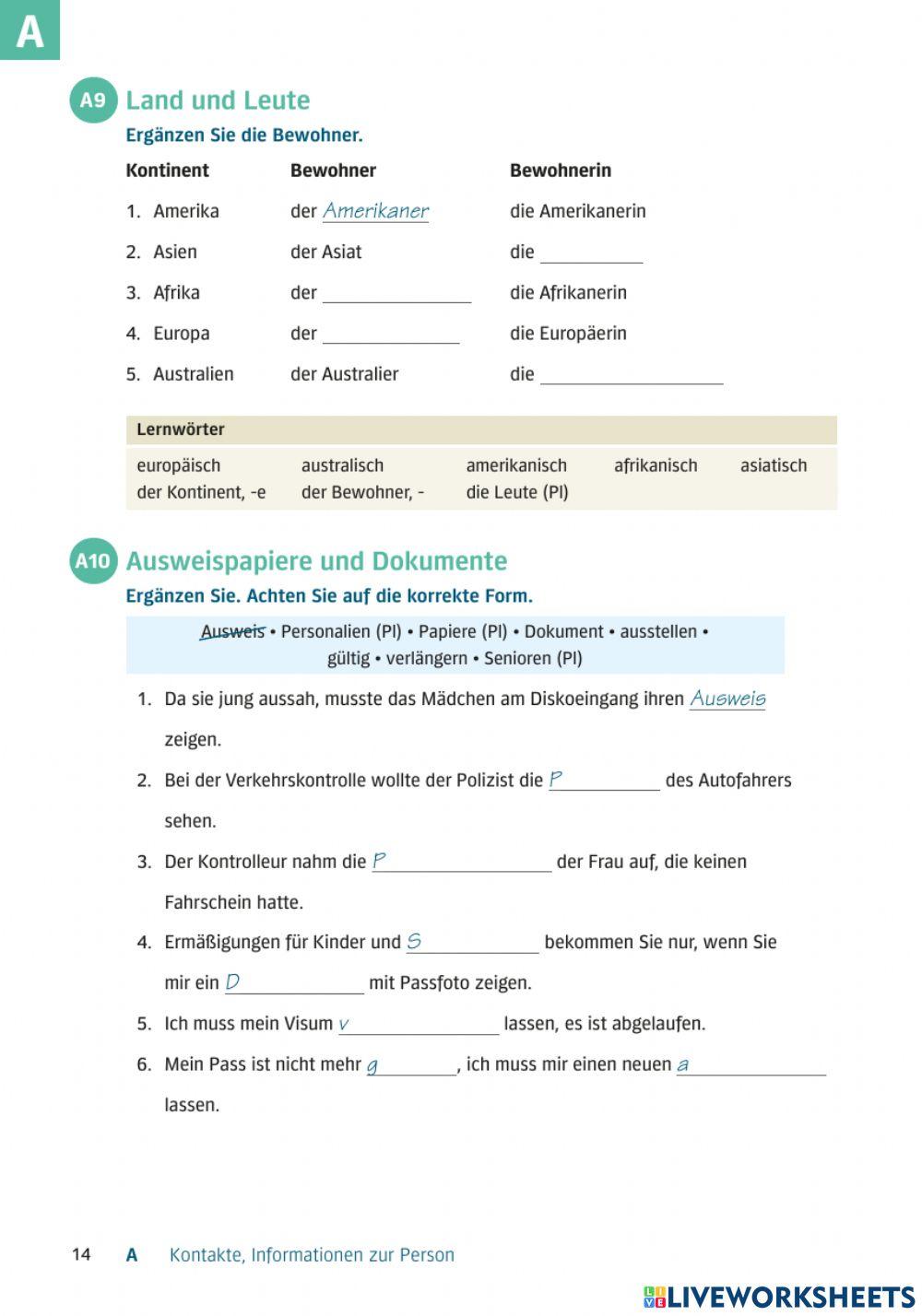 Länder und Kontintente