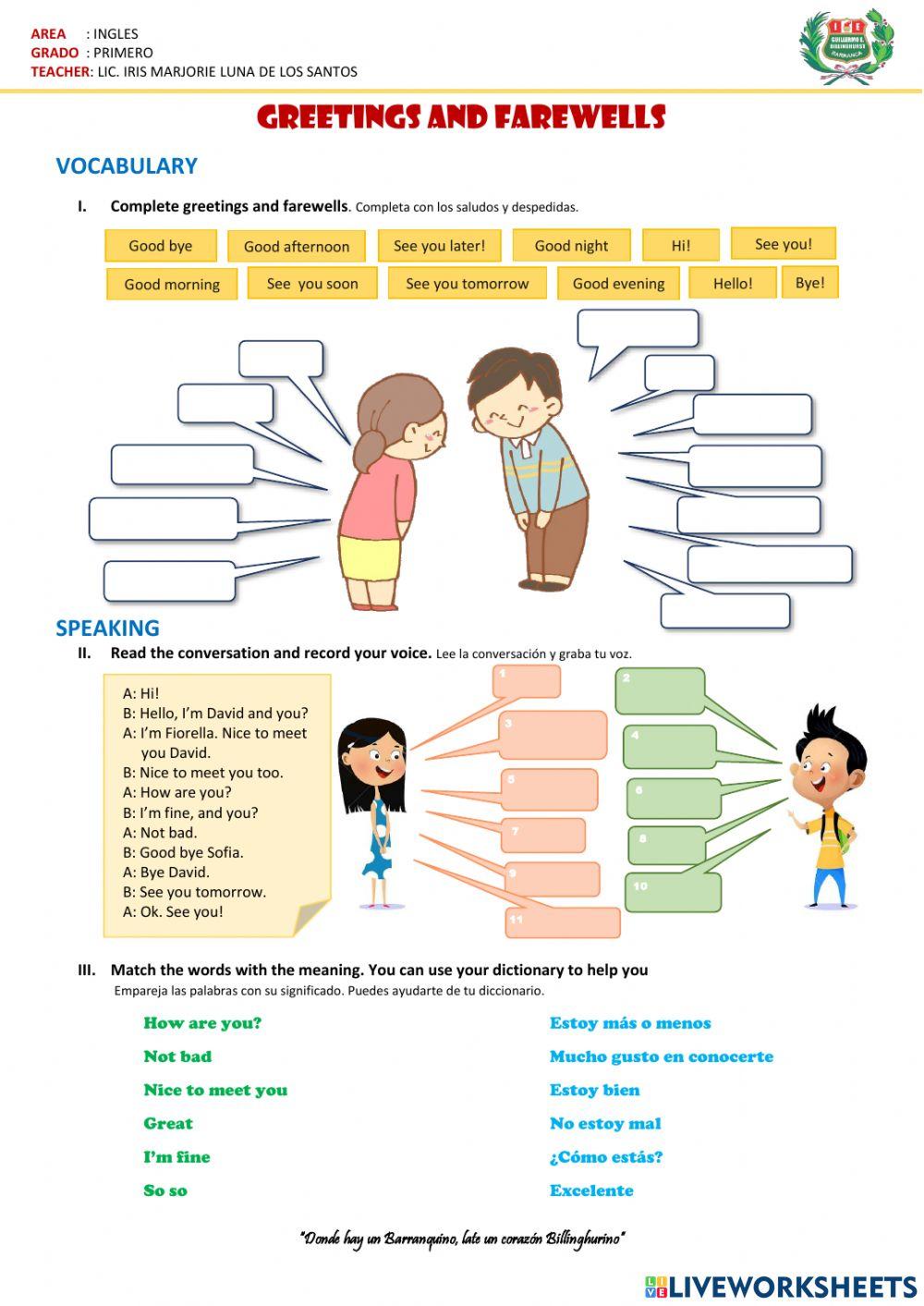 Greeting and farewells