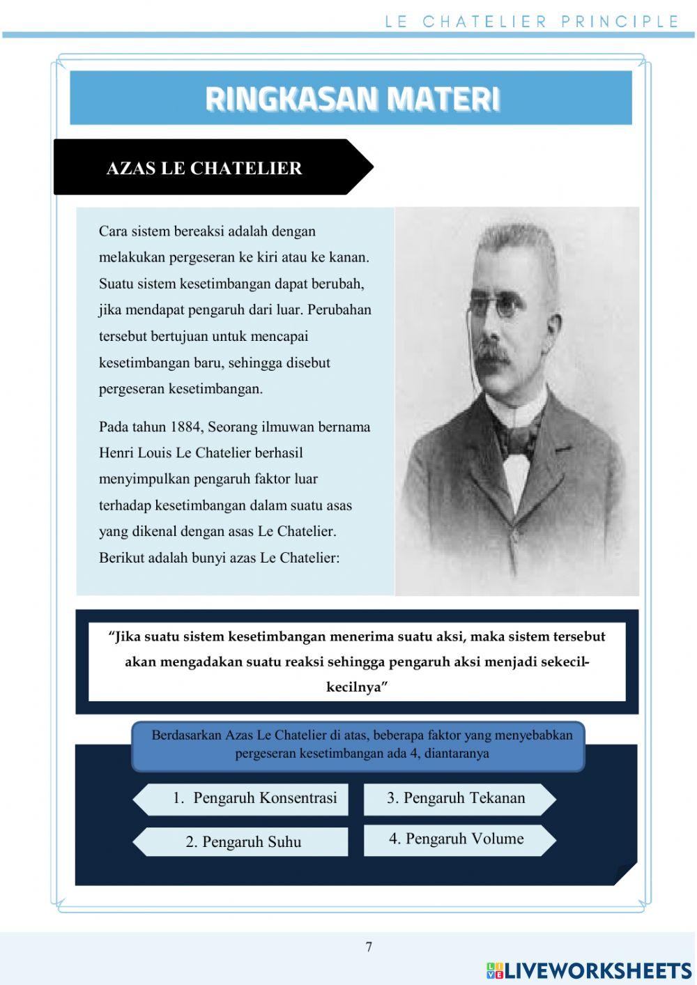 E-LKPD Kesetimbangan Kimia Faktor Tekanan dan Volume