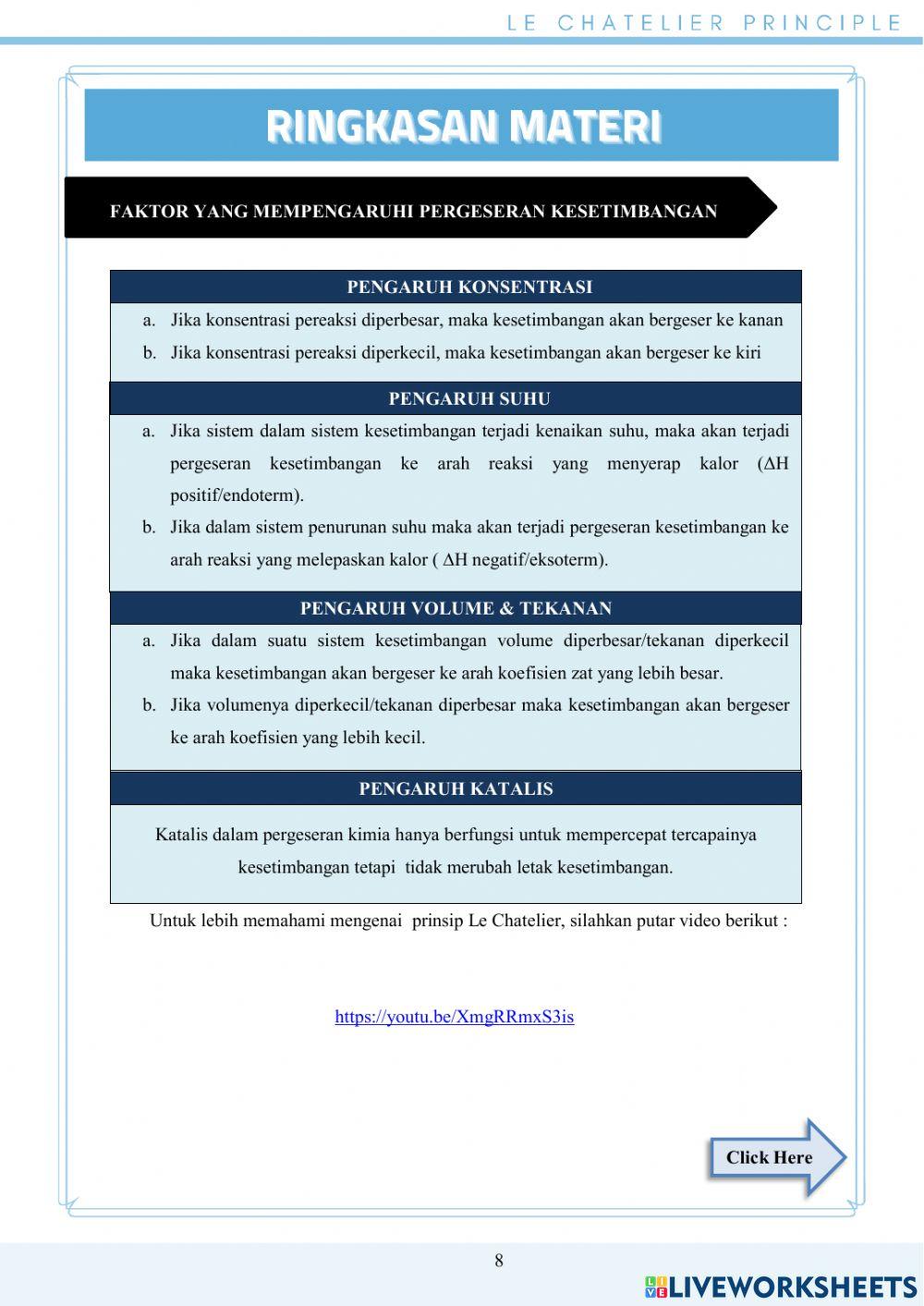 E-LKPD Kesetimbangan Kimia Faktor Tekanan dan Volume