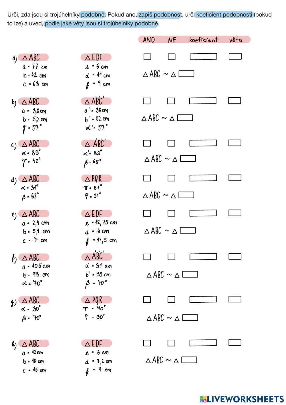 Podobnost trojúhelníků