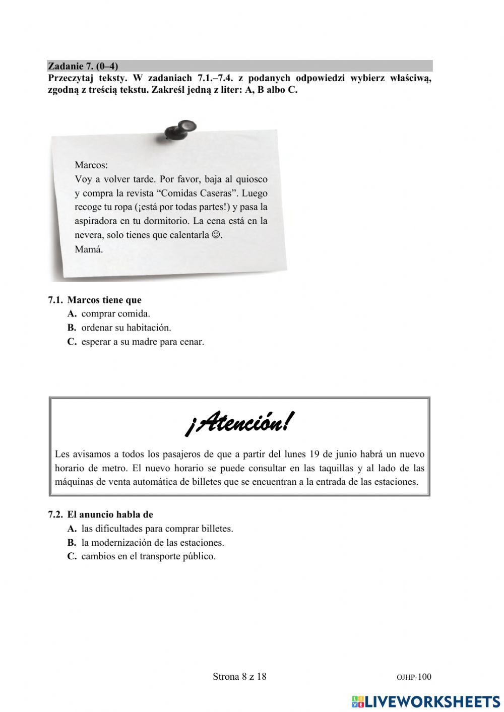 Próbny Arkusz Ósmoklasisty