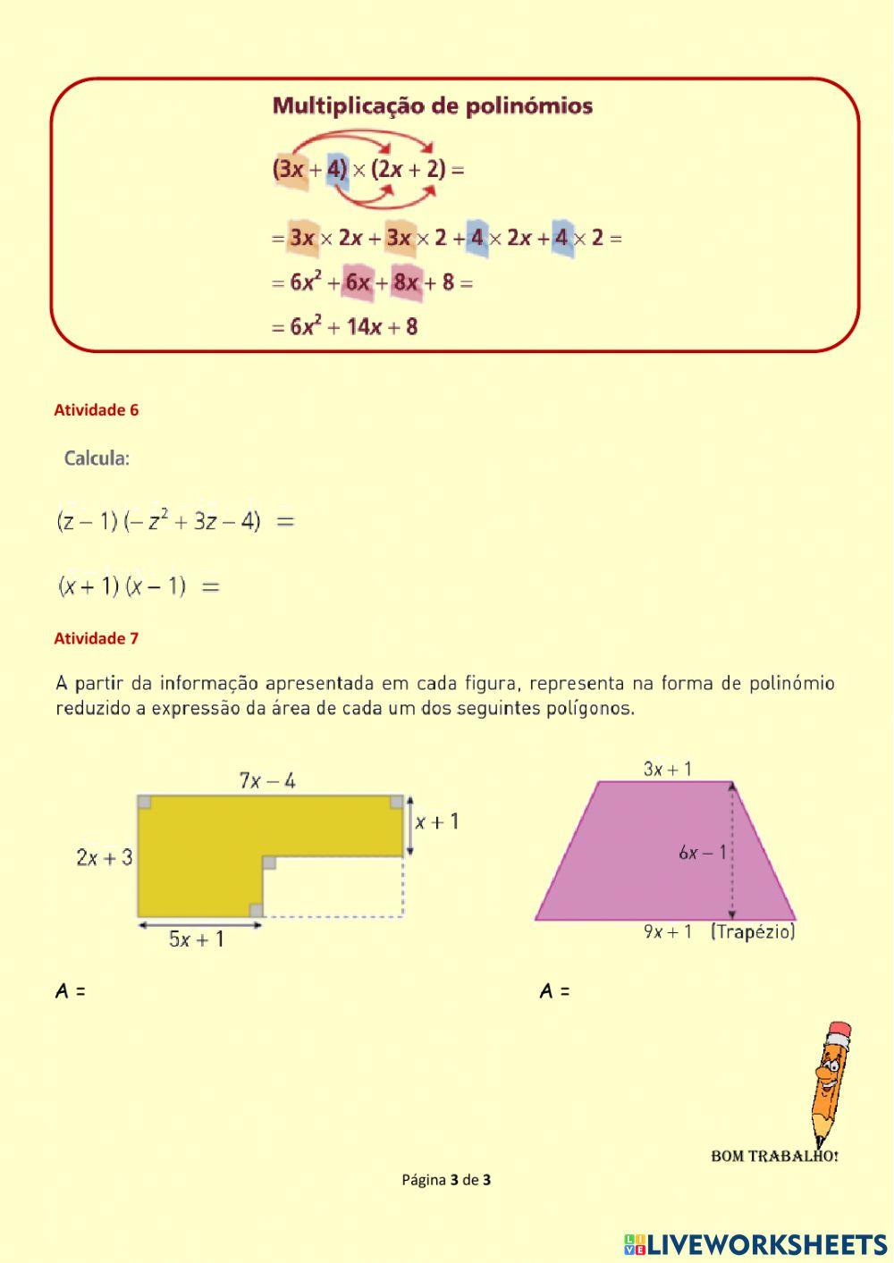 Operações com polinómios