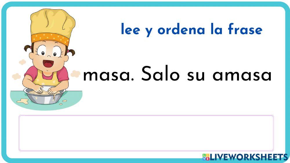 Ordena las frases