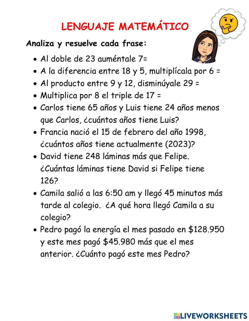 Lenguaje matemático