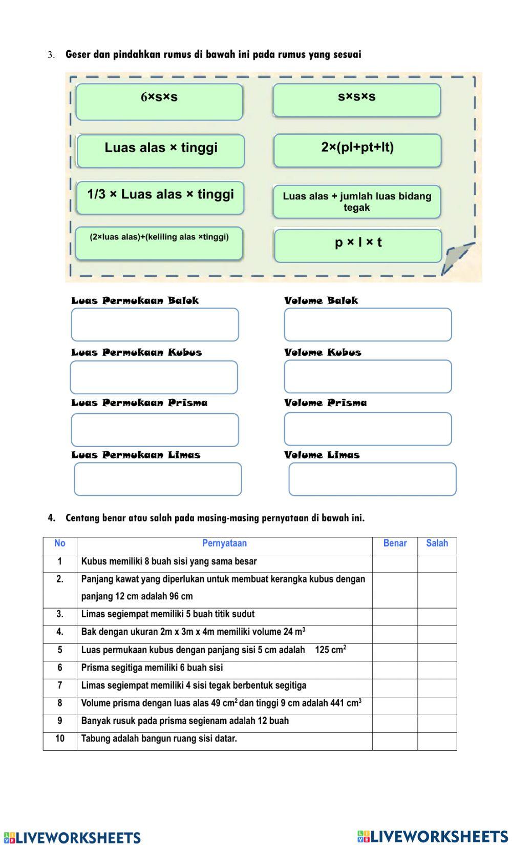 Penilaian Harian Bangun Ruang Sisi Datar