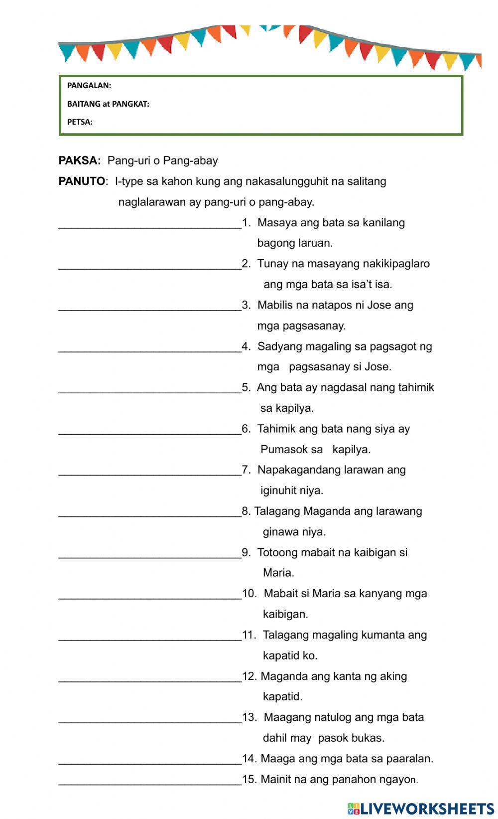 Pang-uri o Pang-abay