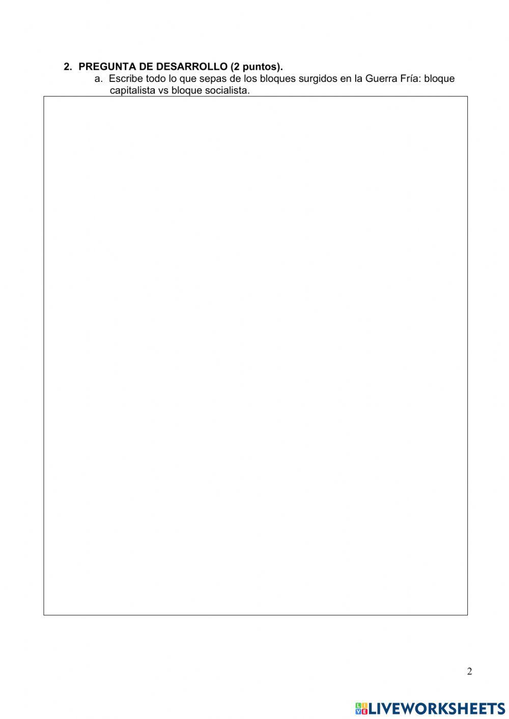 Guerra Fría y mundo en el siglo XXI. Prueba