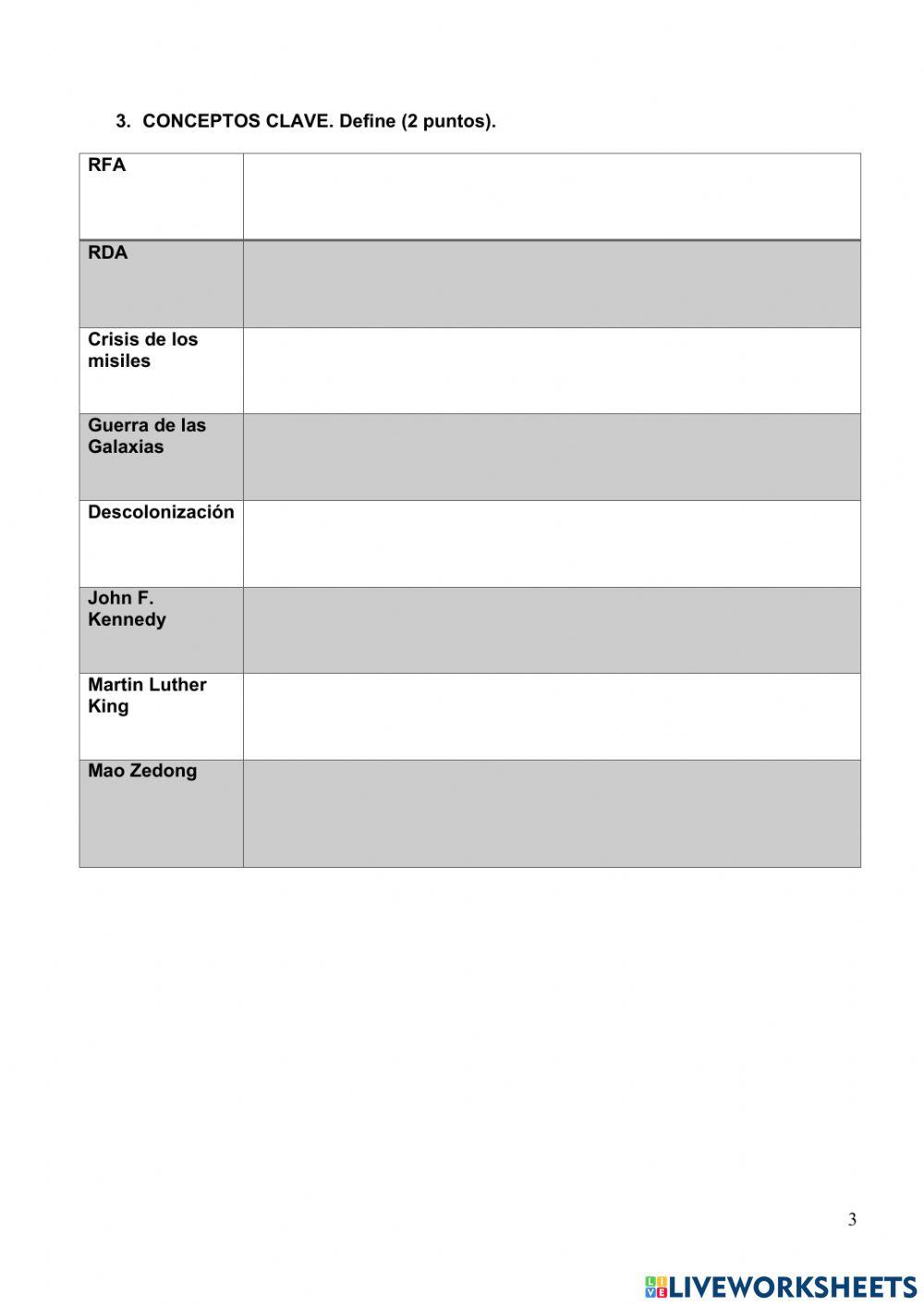 Guerra Fría y mundo en el siglo XXI. Prueba