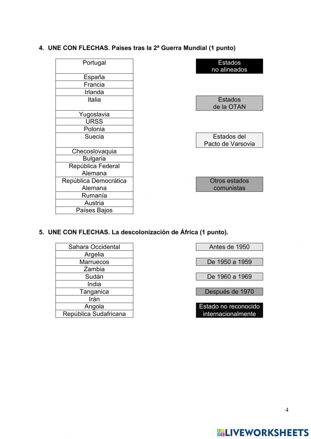 Guerra Fría y mundo en el siglo XXI. Prueba