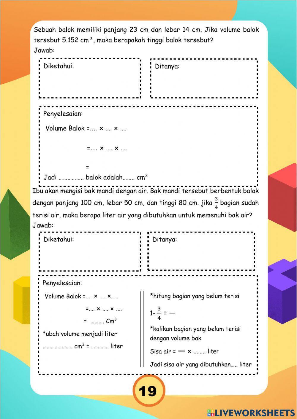Volume dan jaring-jaring balok