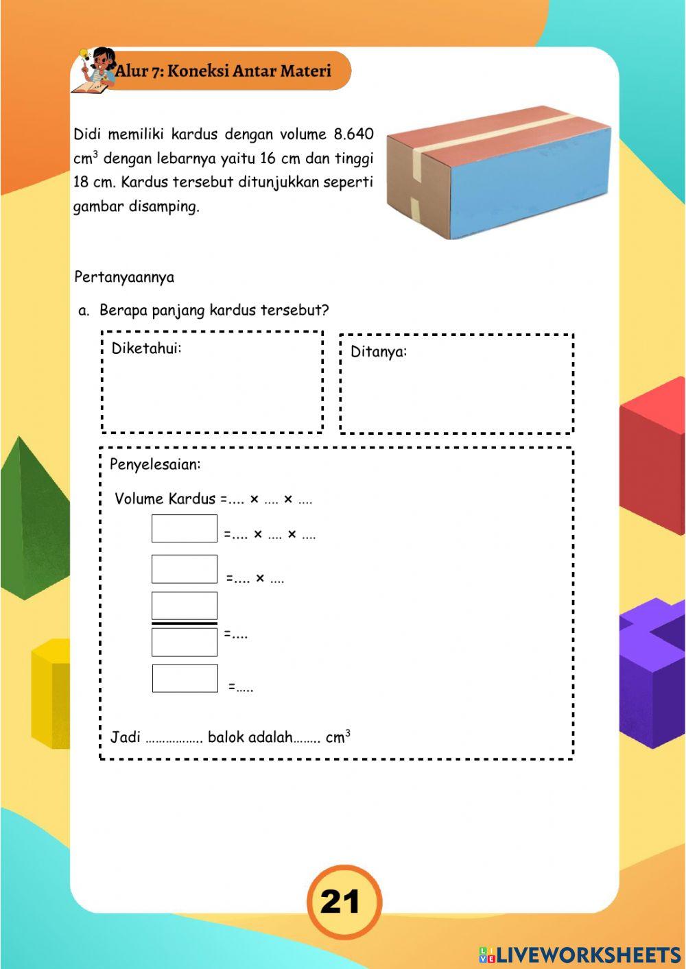 Volume dan jaring-jaring balok