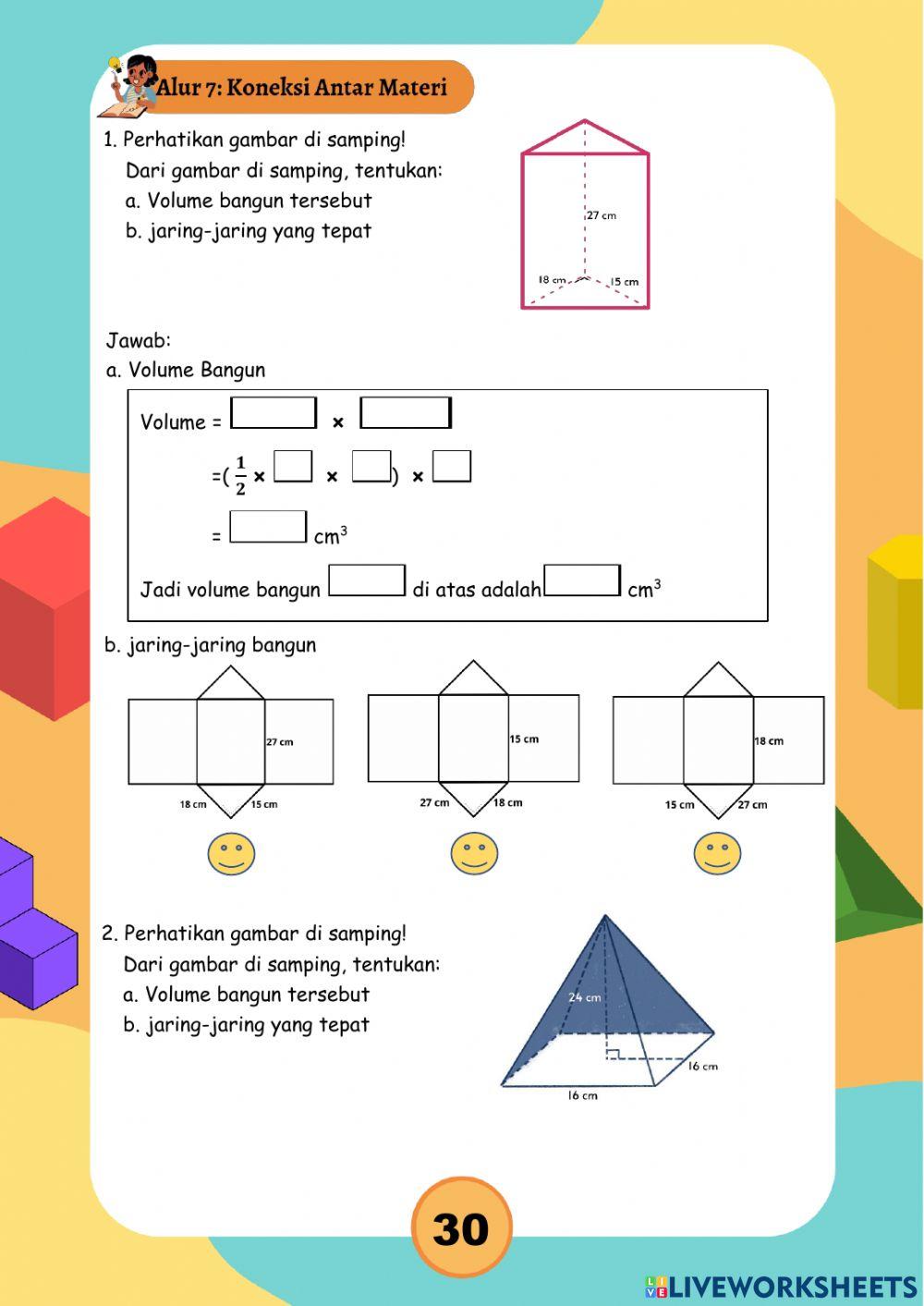Volume dan jaring-jaring prisma dan limas