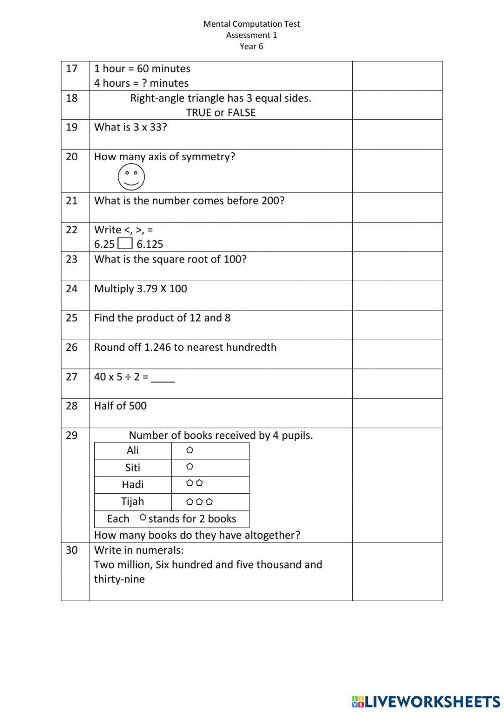 Maths homework pack worksheet | Live Worksheets