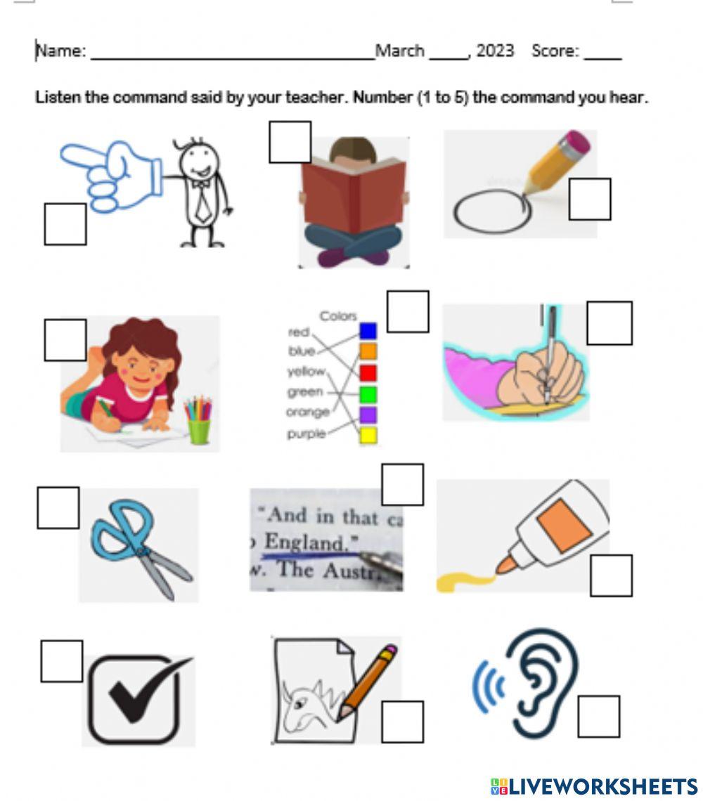 Classroom Commands and Instructions
