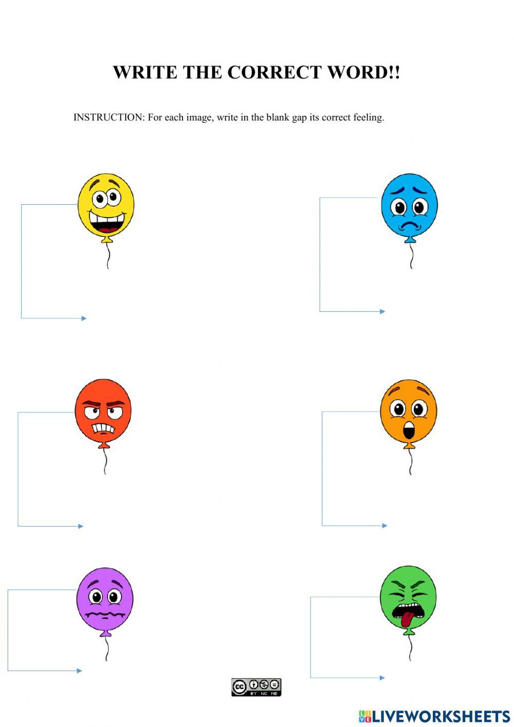 Write the correct feeling
