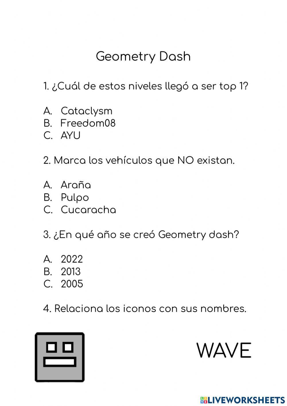 Geometry Dash worksheet | Live Worksheets