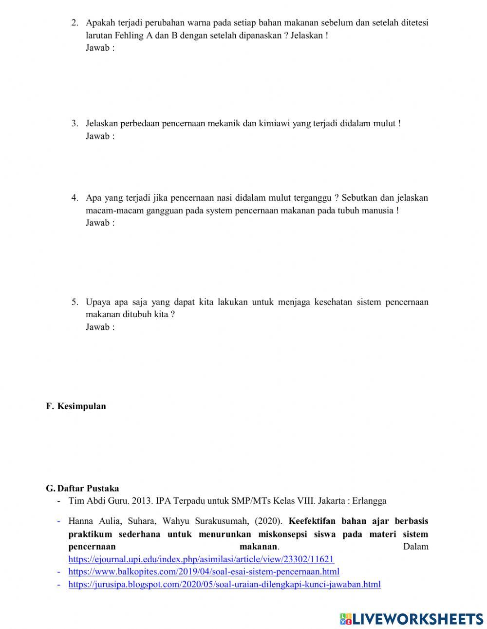 LKPD Sistem Pencernaan