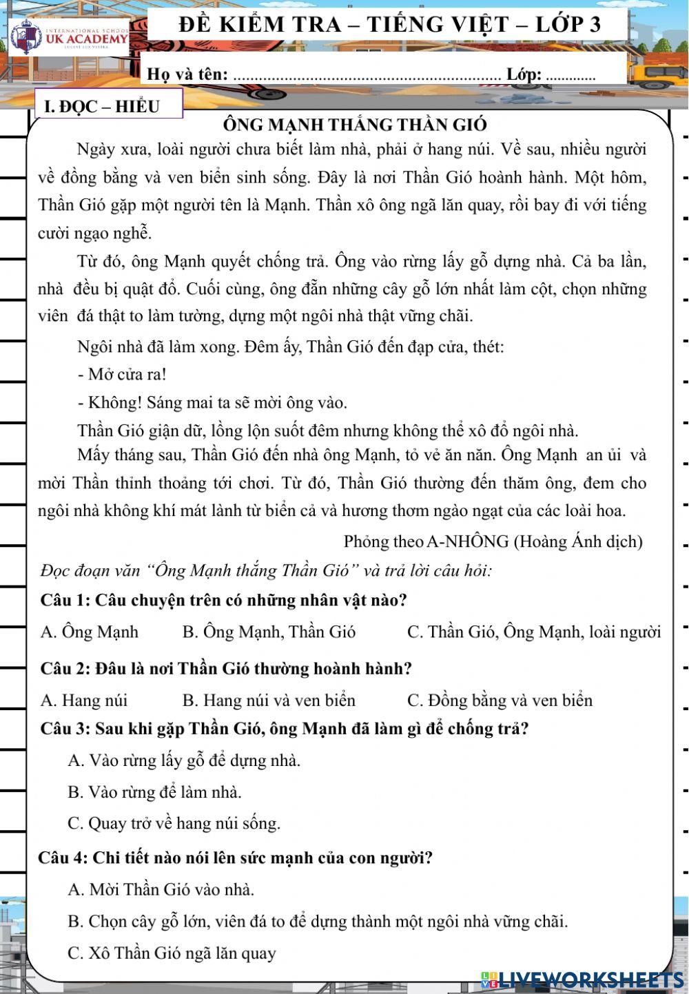 Kiểm tra ks tiếng việt