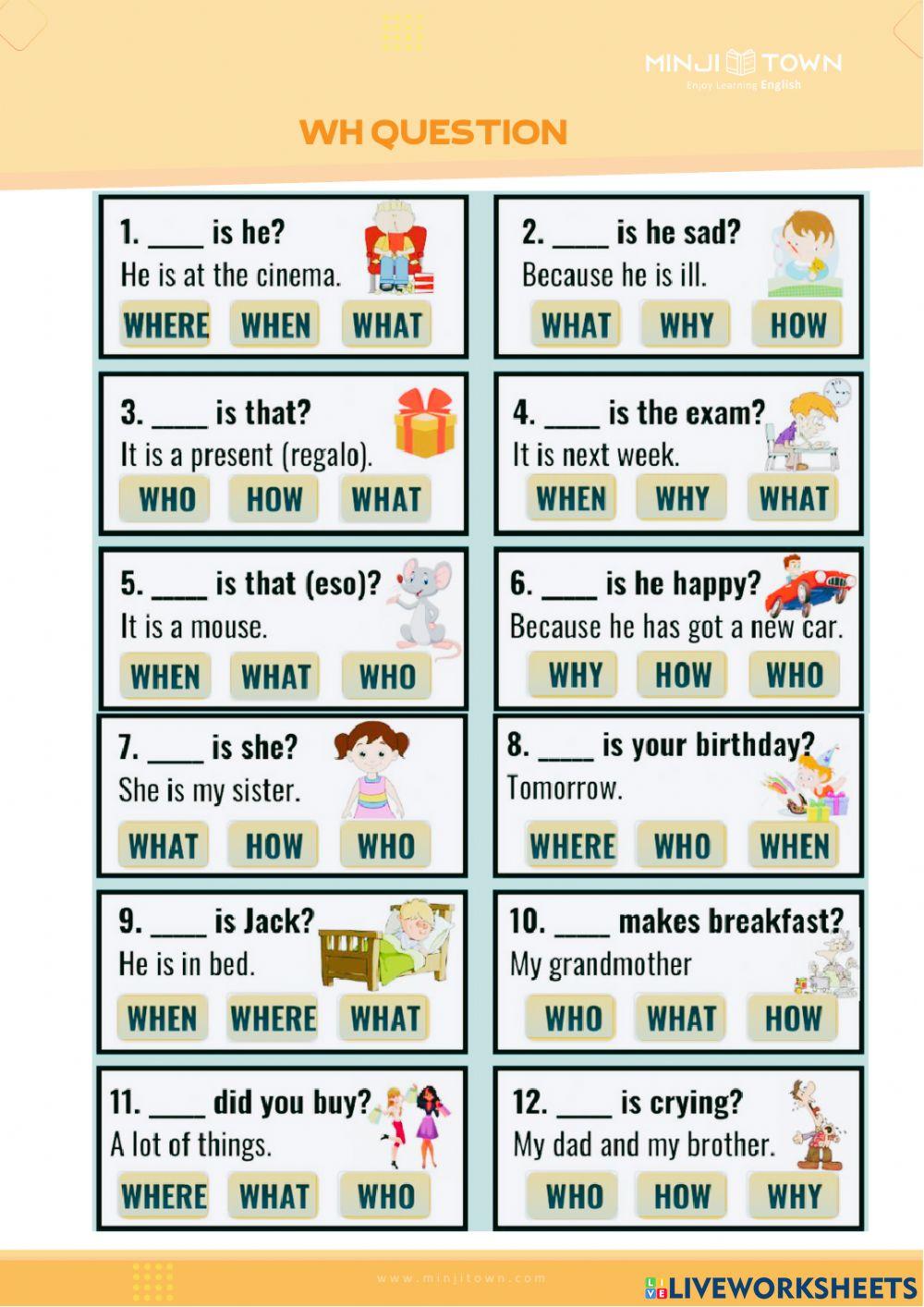2328939 | Wh questions | jessimur | LiveWorksheets