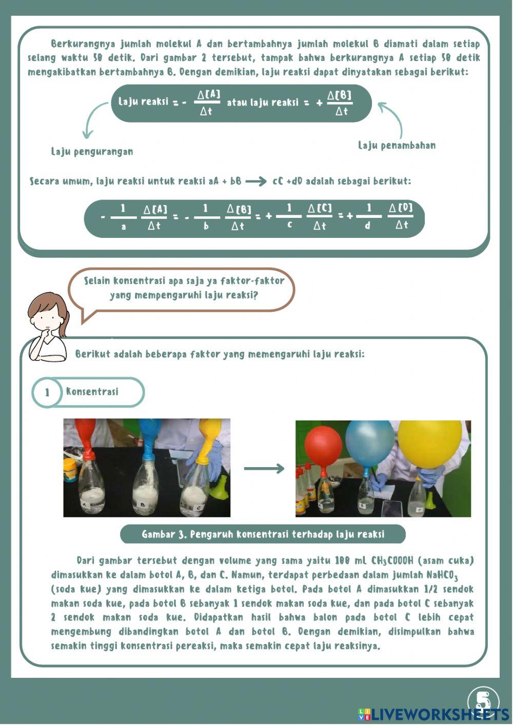 E-LKPD Laju Reaksi : Konsep Laju Reaksi dan Teori Tumbukan I