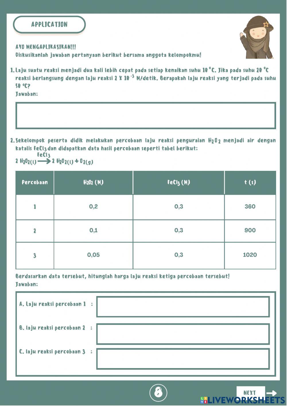 E-LKPD Laju Reaksi : Konsep Laju Reaksi dan Teori Tumbukan I