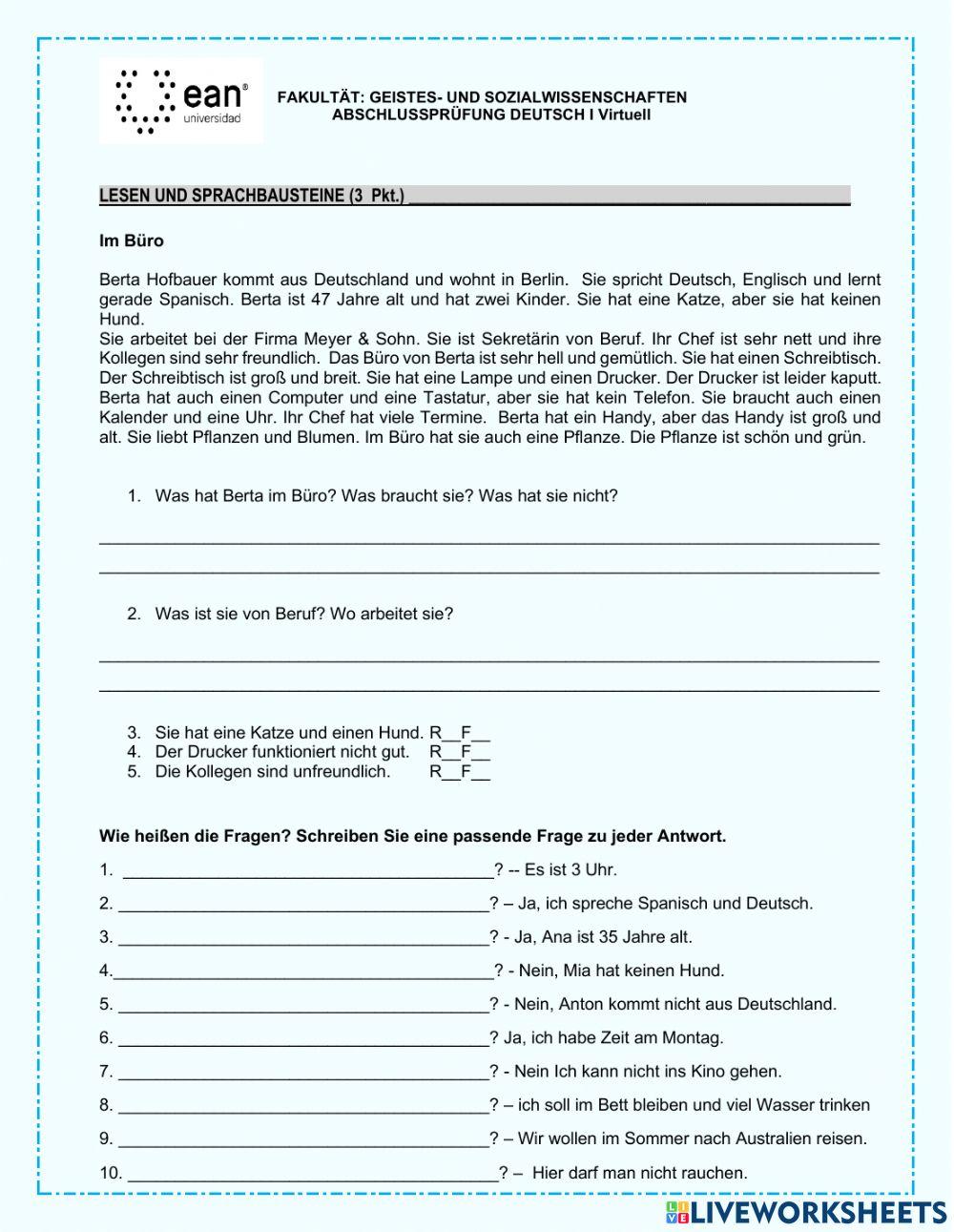 Abschlussprüfung Dt1 -Virtuell